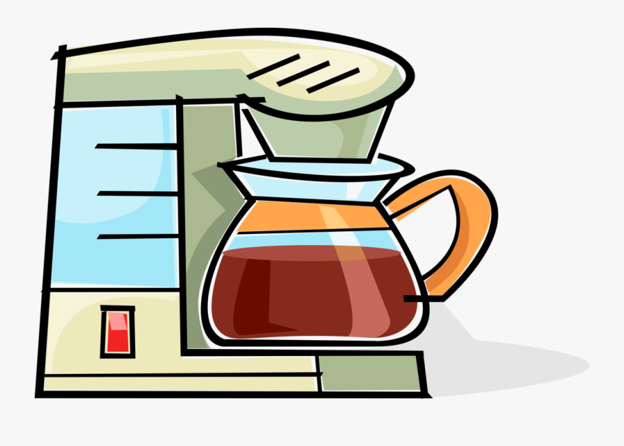 Vector Illustration Of Kitchen Coffee Pot, Coffeemaker, - Coffee Pot Clipart Png, Transparent Clipart