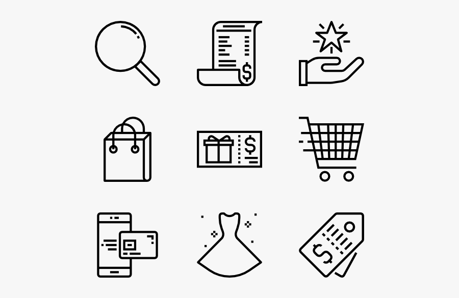 Banner Transparent Shopping Icons Free Vector Phone Email