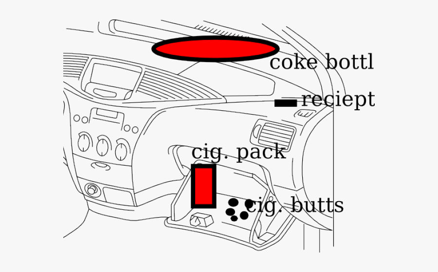 Evidence Cliparts - Drawing Of Car Dashboard, Transparent Clipart