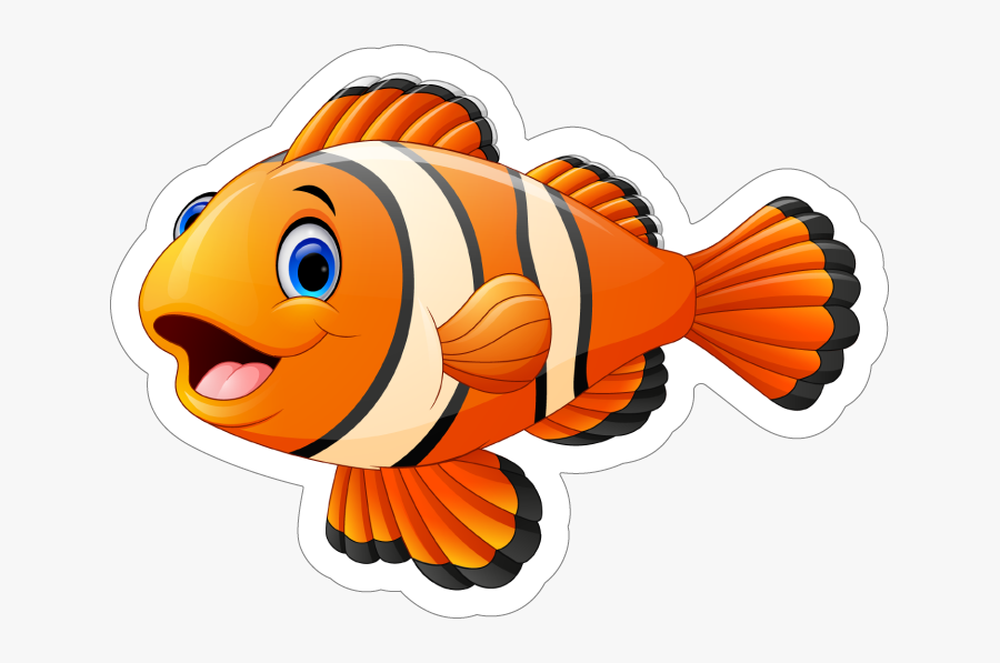 Clown Fish Sticker - Fish Cartoon Set, Transparent Clipart