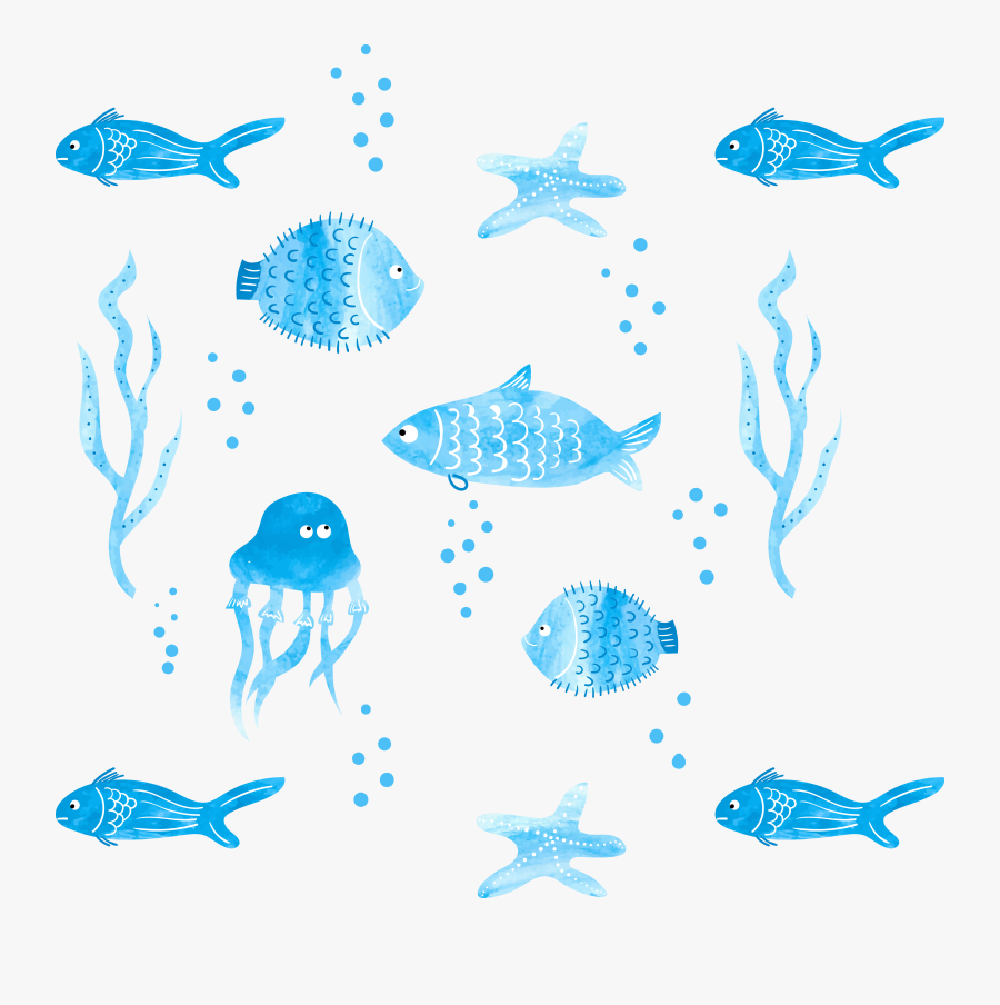 Fish Black And White Png -png Black And White Stock - Fish Illustration Watercolor, Transparent Clipart