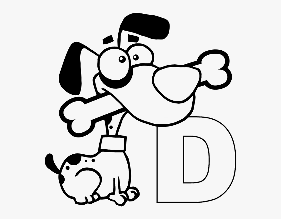 Free Letter D Coloring Worksheet Pdf - Dog And The Shadow Story, Transparent Clipart