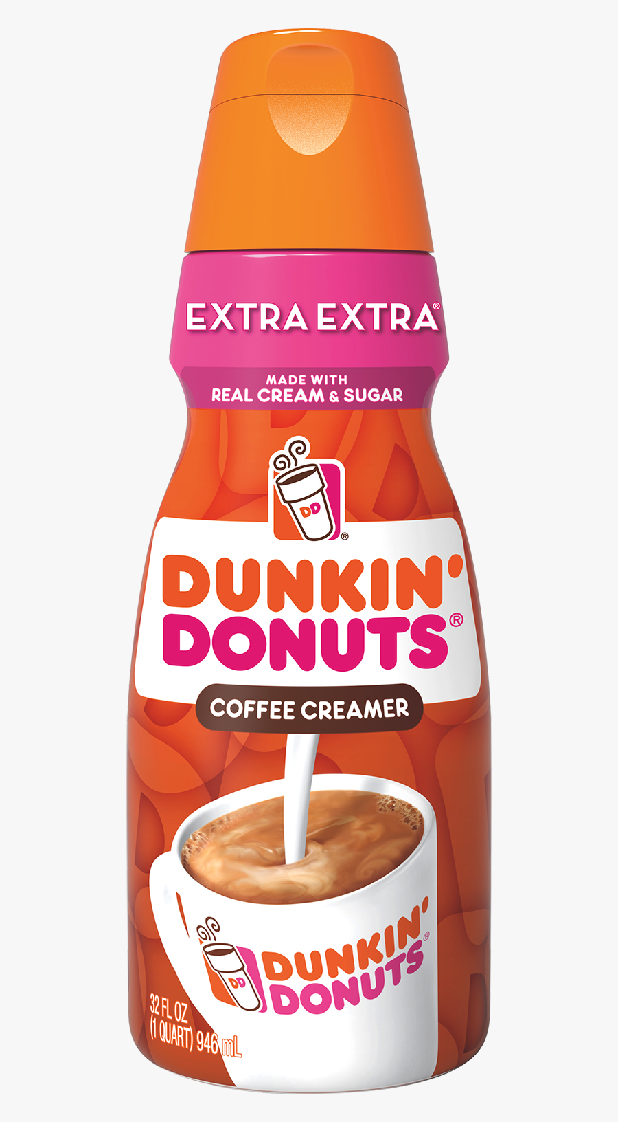 Clip Art Donuts And Milk - Dunkin Donuts Original Creamer Nutrition, Transparent Clipart