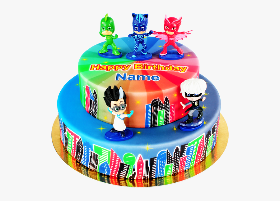 Heroes Torte Mit Pj Masks Figuren - Pj Masks Torte, Transparent Clipart