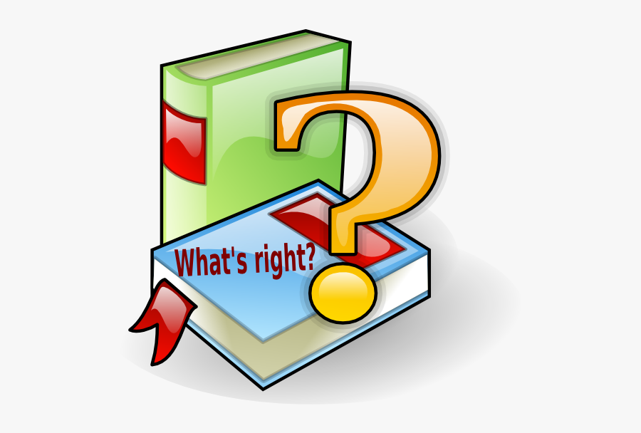 What S Right Clip Art At Clker - Books With Question Mark, Transparent Clipart