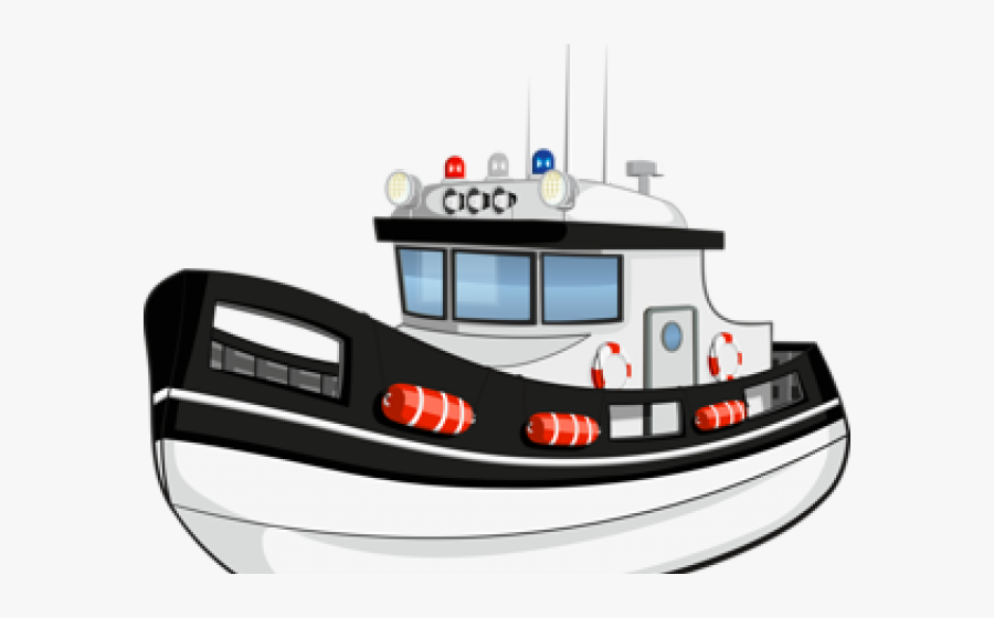 Transparent Water Transportation Clipart - Police Boat Vector, Transparent Clipart