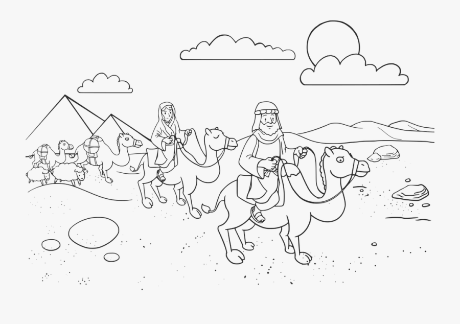 Transparent Finishing Line Clipart - Abram And Sarai Coloring Page, Transparent Clipart