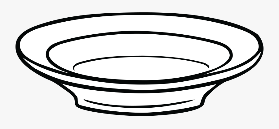 Free Clipart Of A Shallow Bowl - Line Drawing Of Plate , Free
