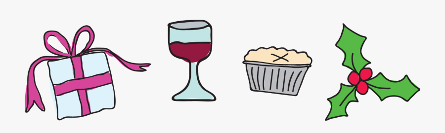 Mulled Wine And Mince Pies Cartoon, Transparent Clipart