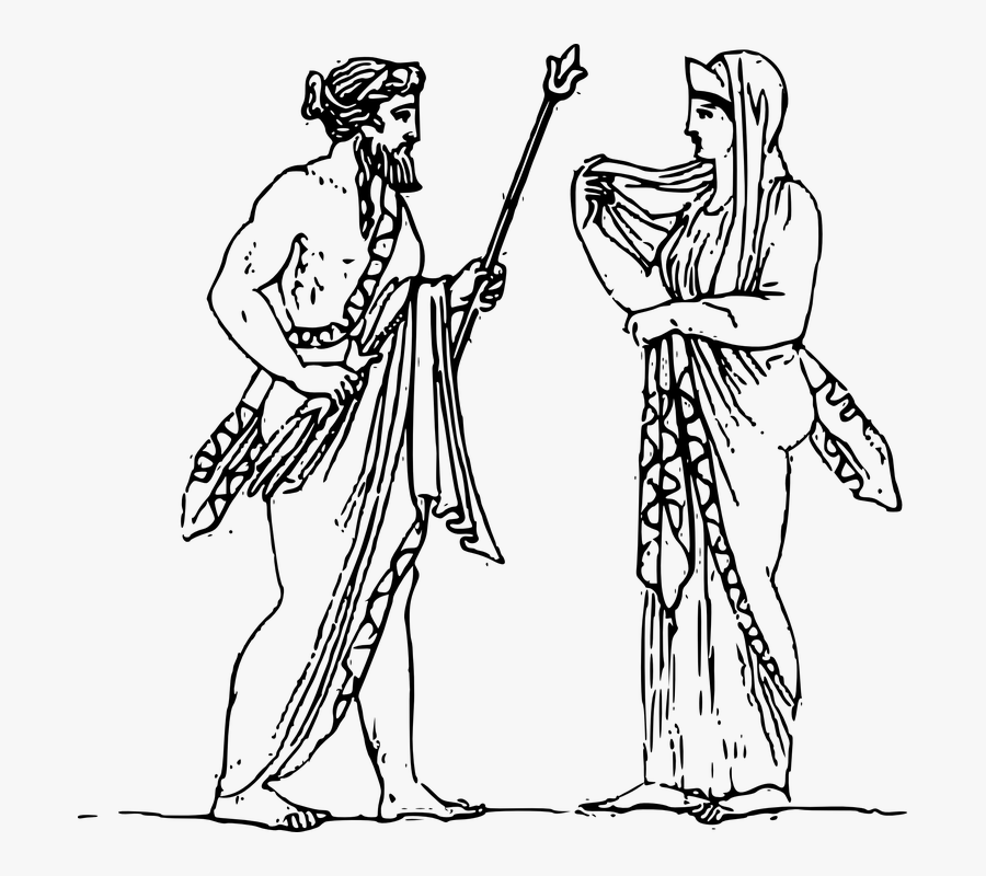 Zeus And Hera Drawing, Transparent Clipart