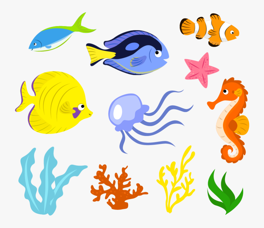 Sea Life Vector Png, Transparent Clipart