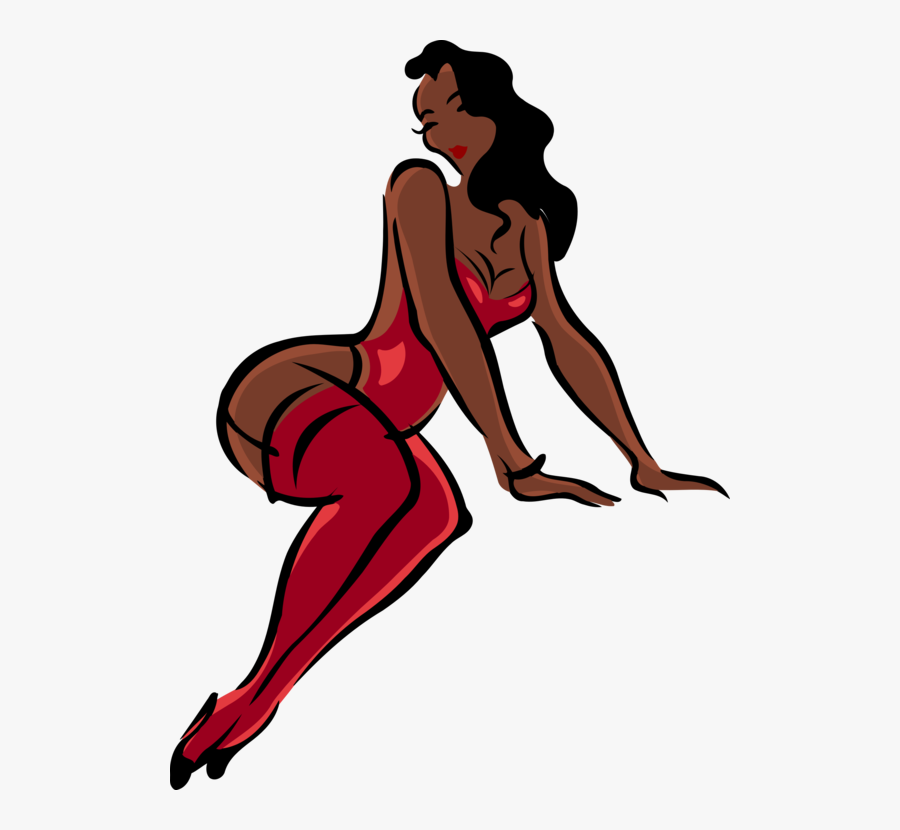 Art,thigh,shoe - Woman With Lingerie Clipart, Transparent Clipart