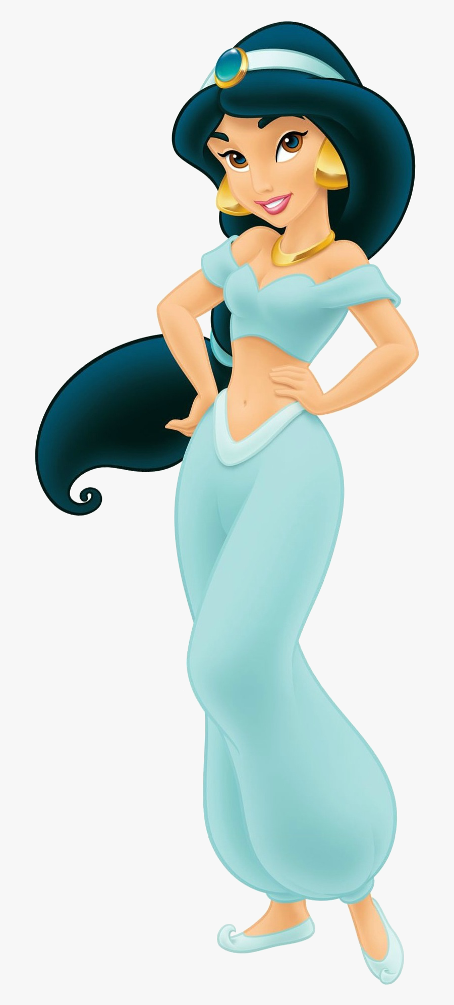 Jasmine Clipart Disney Hair - Jasmine Princess Png, Transparent Clipart