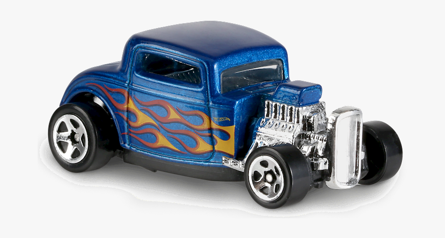Ford In Blue - Hot Wheels Car With Flames, Transparent Clipart