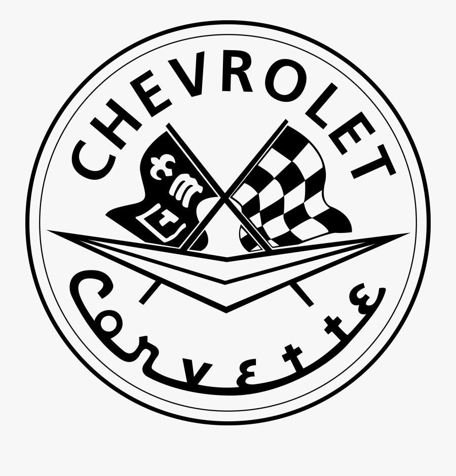Transparent Black And White Corvette Clipart - Logo Chevrolet Corvette Png, Transparent Clipart