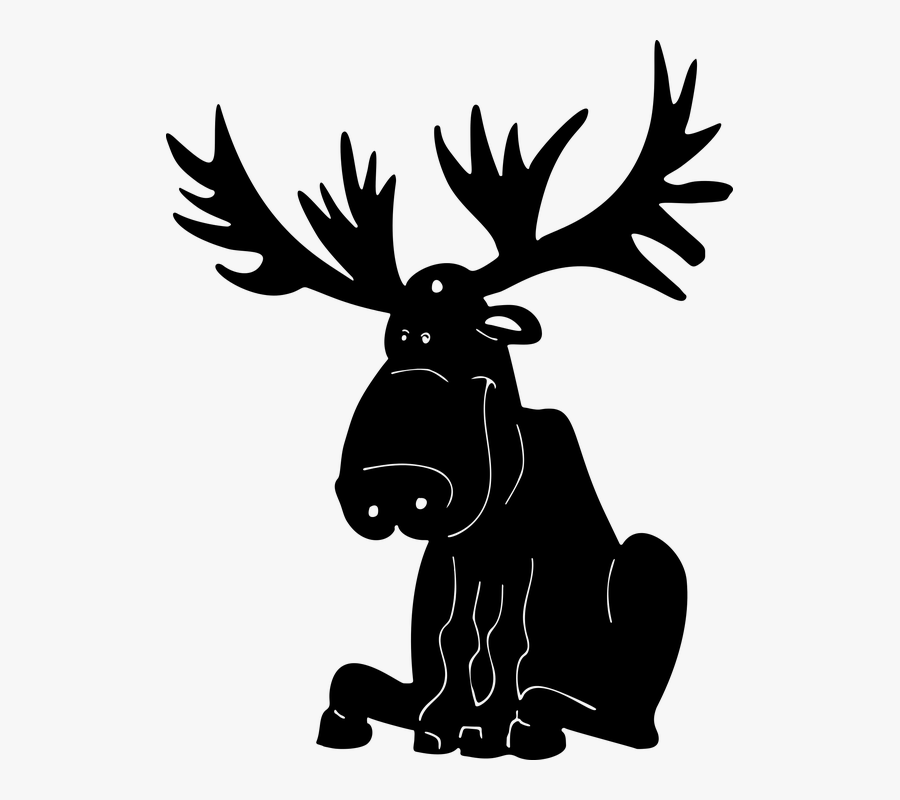 Antler Clipart Moose Canadian - Moose Head Silhouette Clip Art, Transparent Clipart