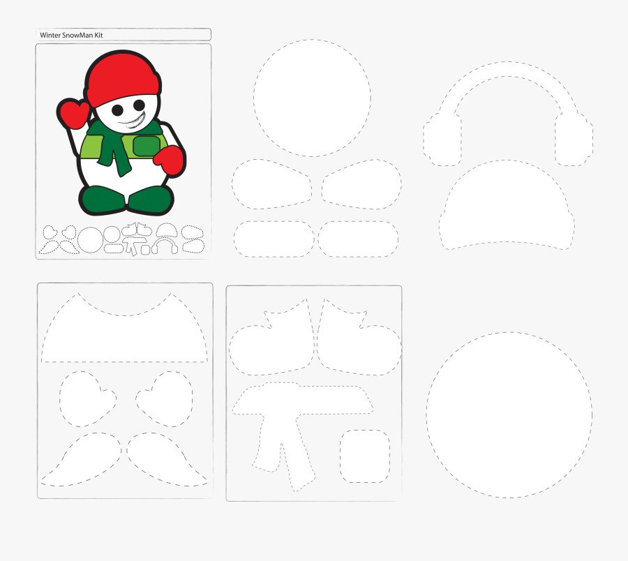 Snow Man Kit Clip Arts - Line Art, Transparent Clipart