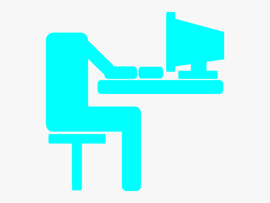 Person Sitting At Computer Clipart, Transparent Clipart