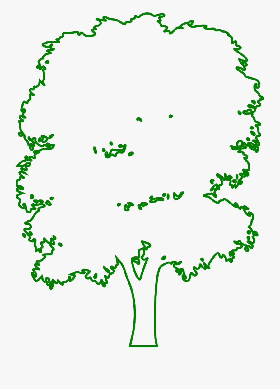 Forest, Tree, Nature, Forest, Wood, Environment - Outline Of A Tree Green, Transparent Clipart