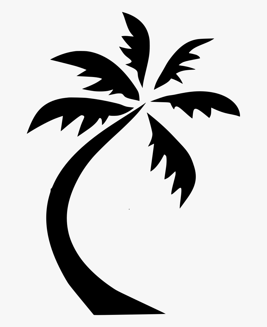 Two Palms On Island - Silhouette Coconut Tree Png, Transparent Clipart