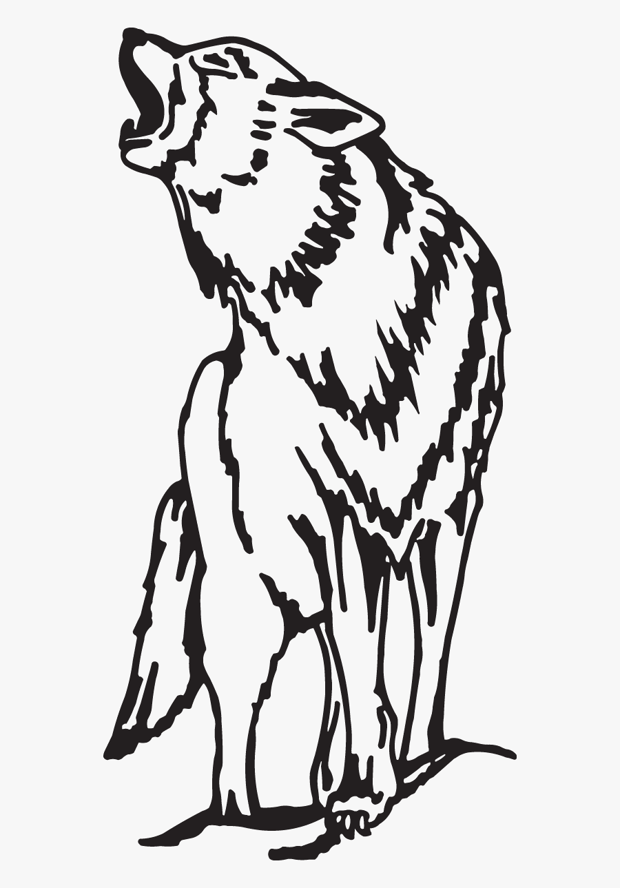 Lone Wolf Decal - Simple Lone Wolf Howling, Transparent Clipart
