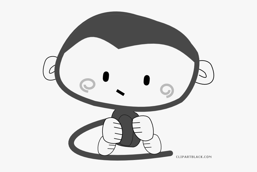 Baby Boy Monkey Animal Free Black White Clipart Images Cute Monkey Free Transparent Clipart Clipartkey
