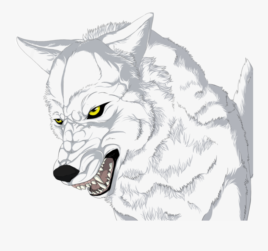 Easy Wolf Drawings Anime White Wolf Angry Free Transparent