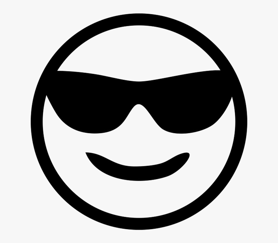 Sunglasses Emoji Png Transparent Images - Sunglasses Emoji Black And White, Transparent Clipart