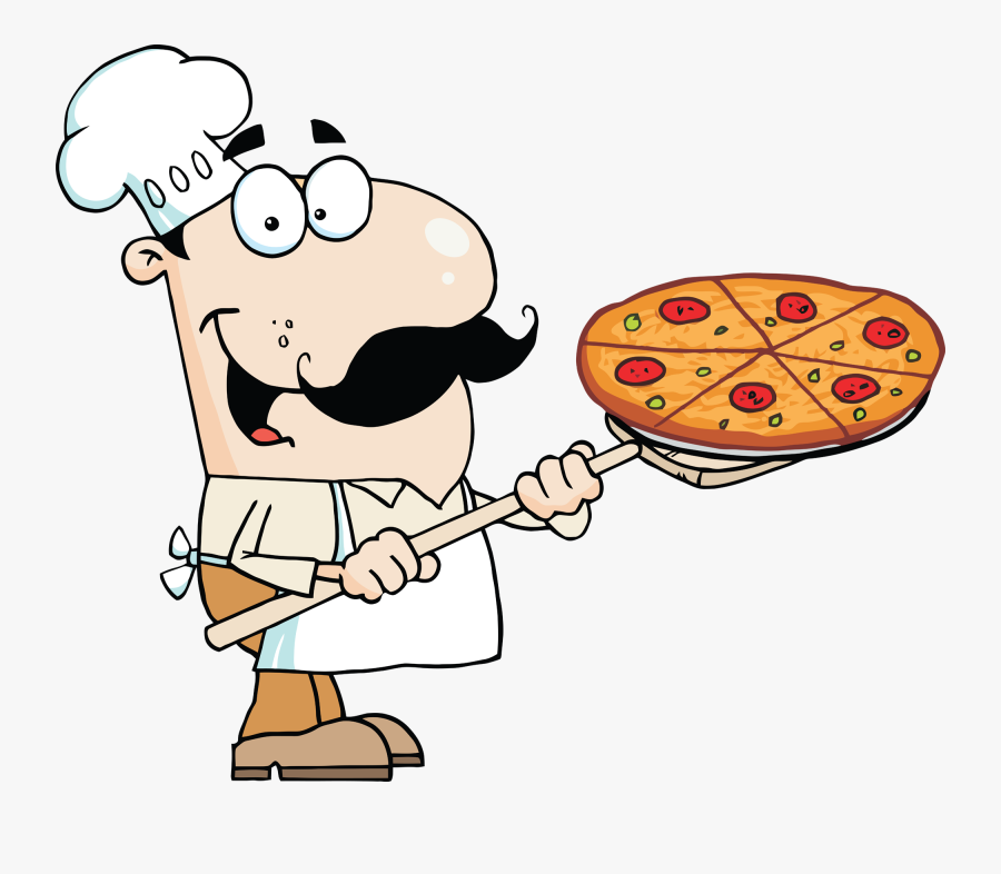 Pizza Delivery Italian Cuisine Clip Art - Italian Pizza Guy Cartoon, Transparent Clipart