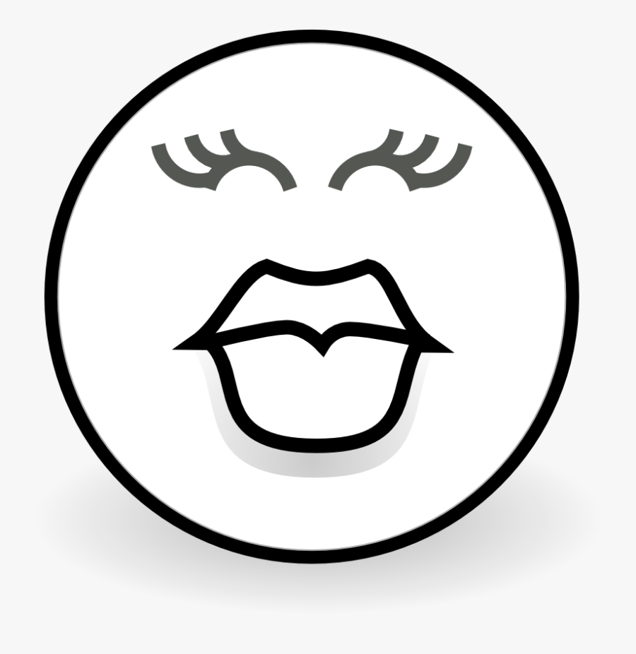 Large Smiley Face Kiss, Transparent Clipart