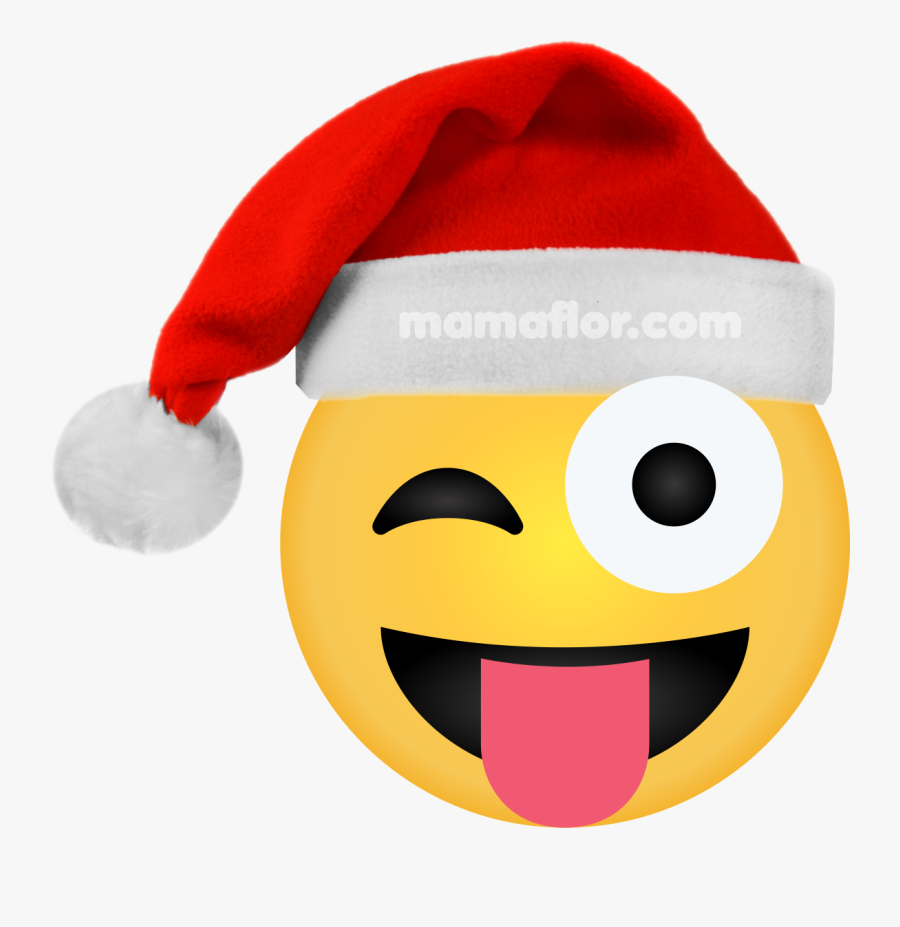 Emoji Eye Wink Sticker Tongue - Emoticones Navideños Para Imprimir, Transparent Clipart