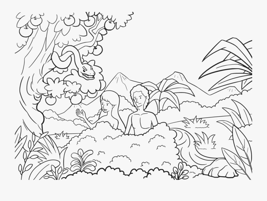 Art,monochrome Photography,monochrome - Garden Of Eden Coloring, Transparent Clipart