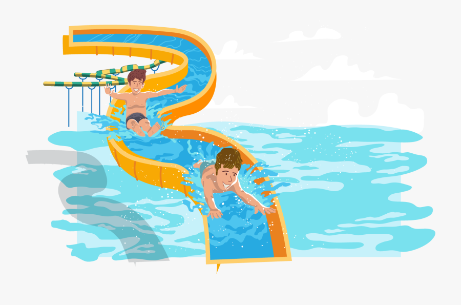 Water Park Water Slide Swimming Pool - Water Slide Clipart Transparent Background, Transparent Clipart