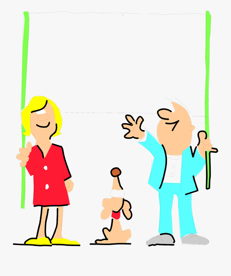Banner Clipart Sign - Man And Woman Holding Banner Clipart, Transparent Clipart