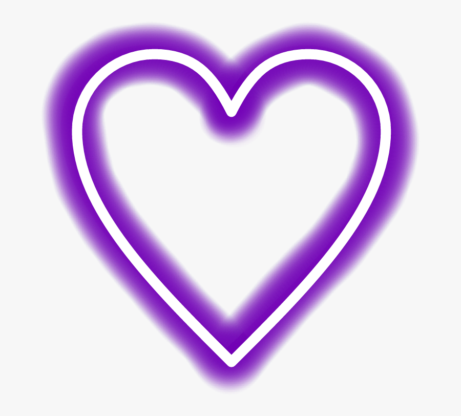 Neon Transparent Purple Heart - Purple Heart Transparent Background, Transparent Clipart