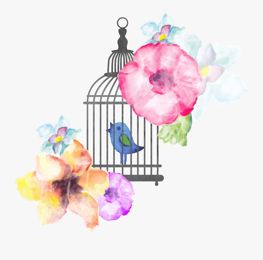 Transparent Flower Arch Clipart - Pajaro En Jaula Vintage, Transparent Clipart