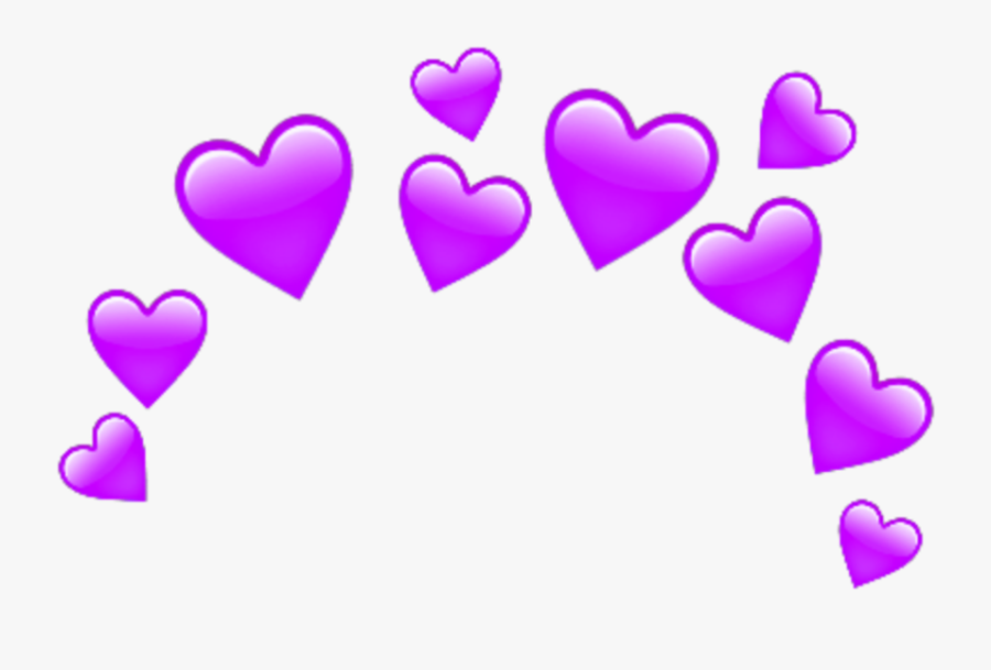 #purple #heart #tumblr - Red Heart Crown Emoji, Transparent Clipart