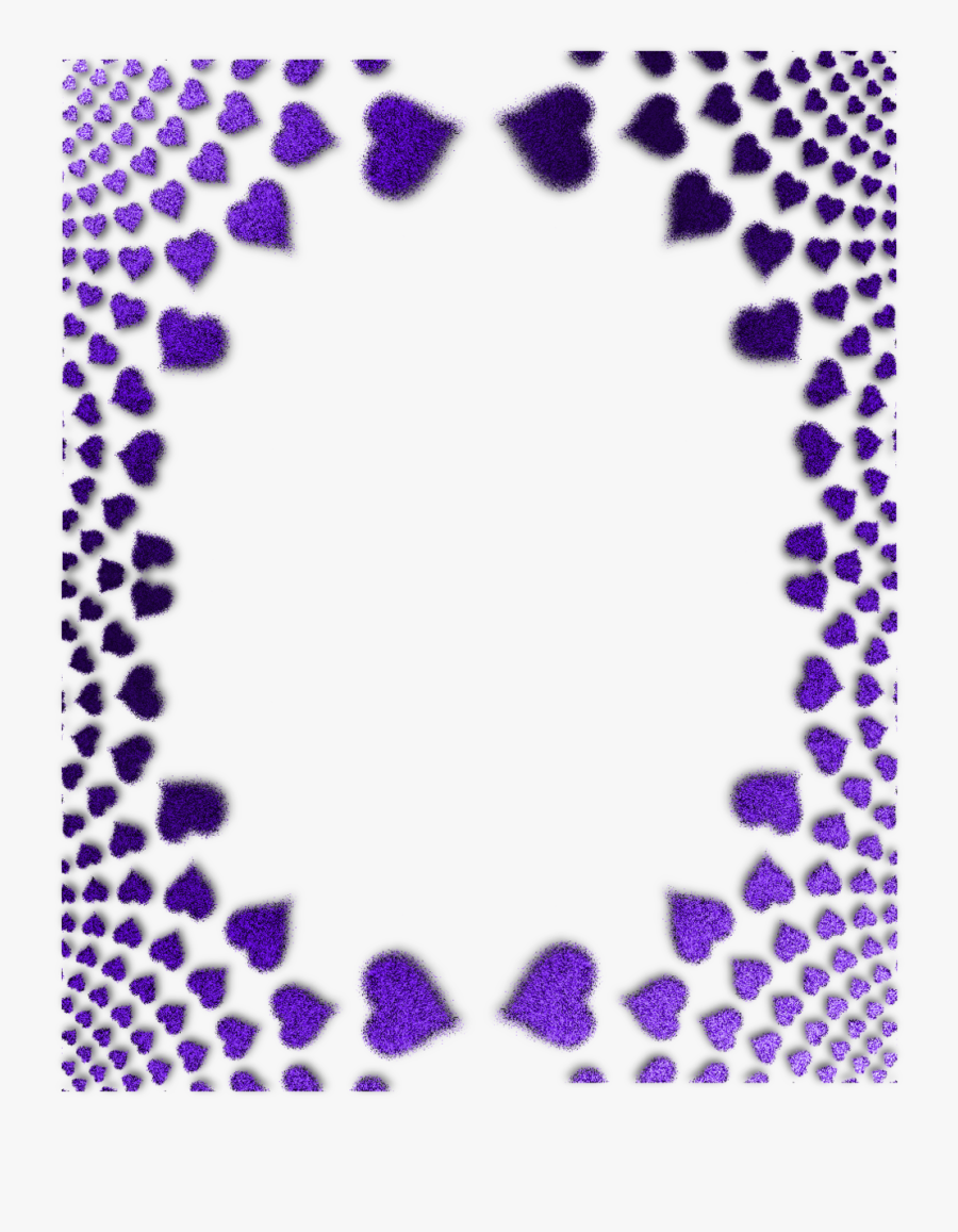 Blue Heart Border Designs Clipart Clip Art - Purple Border Designs For Pages, Transparent Clipart