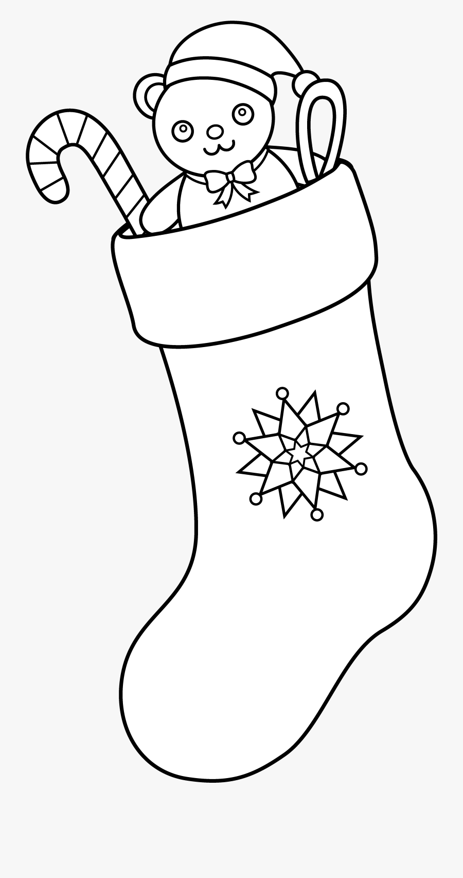 Christmas Stocking Art Free - Christmas Stocking Clipart Black And White Png, Transparent Clipart