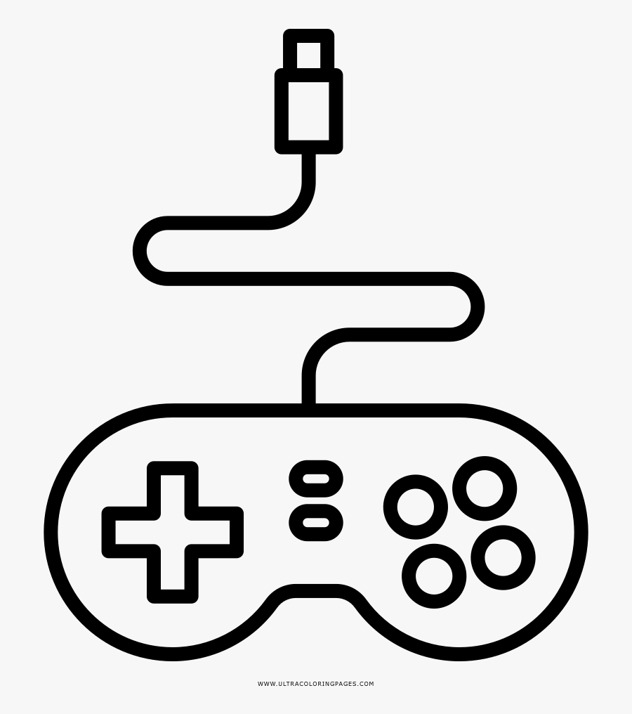 Game Controller Coloring Page - Desenho De Controle De Videogame, Transparent Clipart