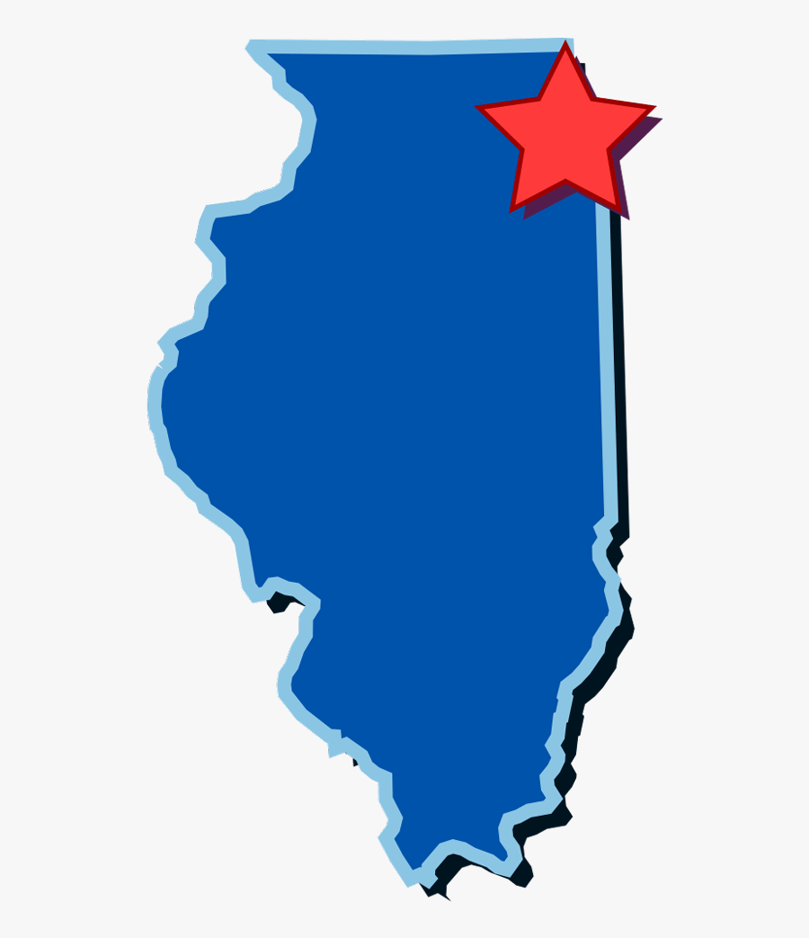 Chicago Illinois Clip Art - Illinois Map With Chicago, Transparent Clipart