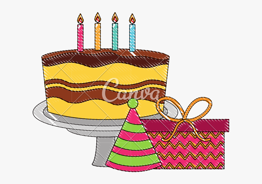 Transparent Birthday Candle Clipart Black And White - Birthday Cake, Transparent Clipart