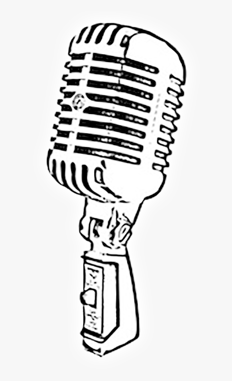 Transparent Vintage Microphone Clipart - Microphone Drawing Png, Transparent Clipart