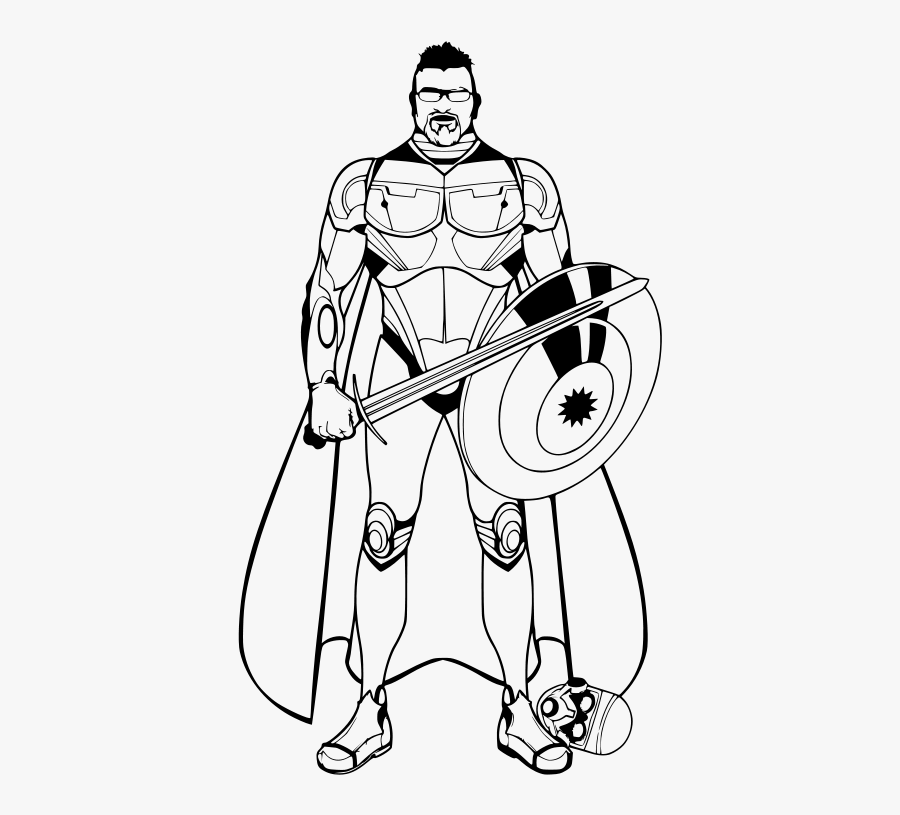 Ruedis Secret Life - Man With Sword And Sheild Drawing, Transparent Clipart