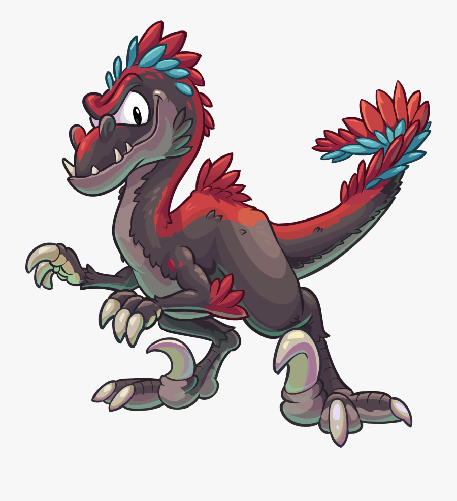 Black And Red Velociraptor, Transparent Clipart