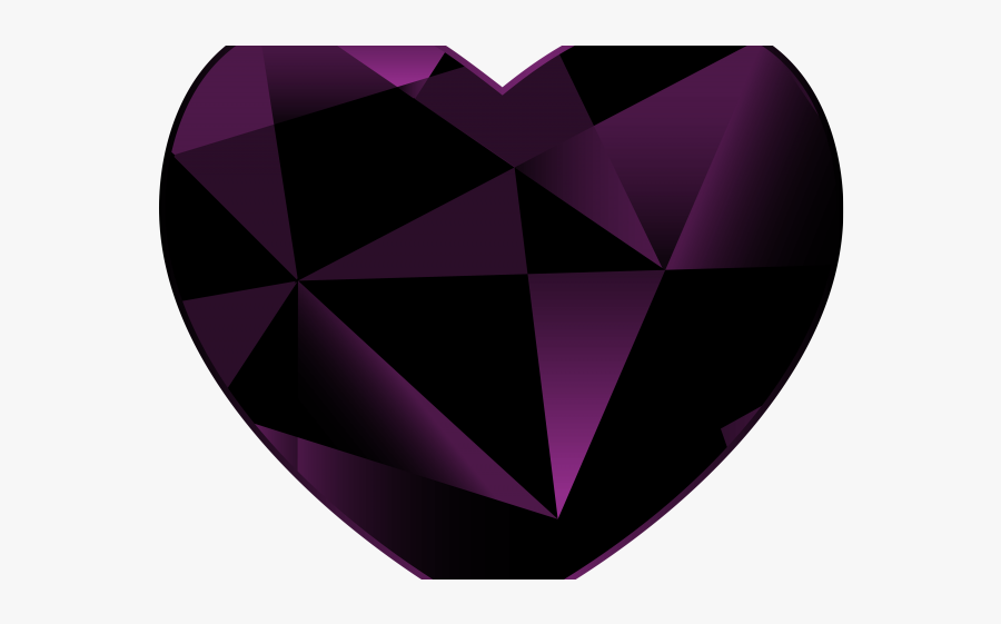 Black Gem Heart Png, Transparent Clipart