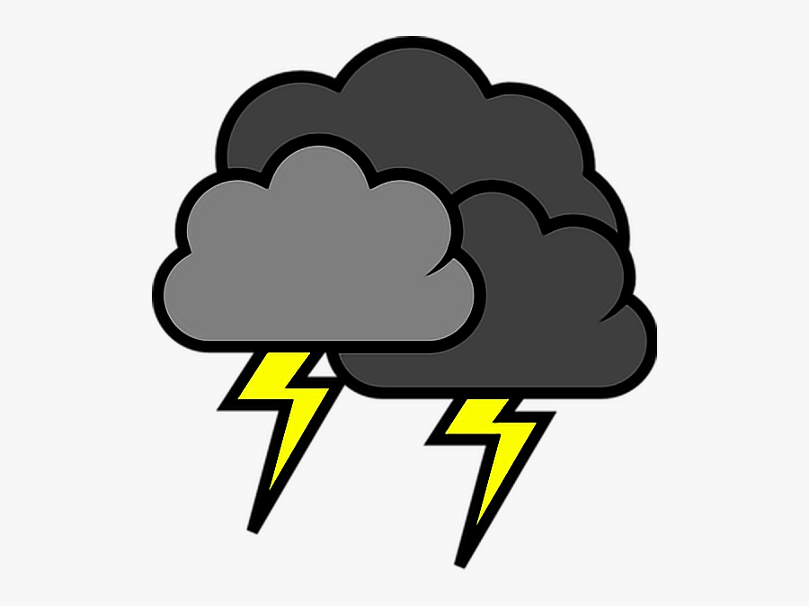 Hd Lightning Stormy Weather - Thunder Clipart Black And White, Transparent Clipart