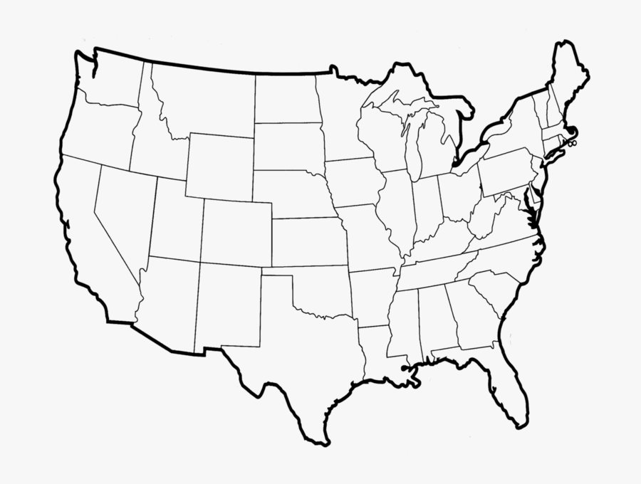 Map Psd Official Psds - Us Map Without Names, Transparent Clipart