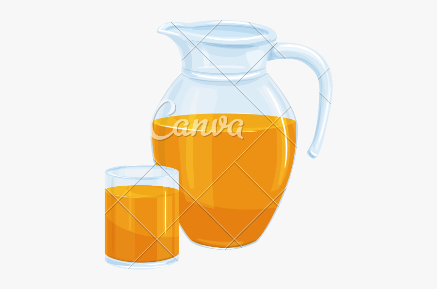 Clip Art Orange Juice Jug - Juice Jug Cartoon, Transparent Clipart