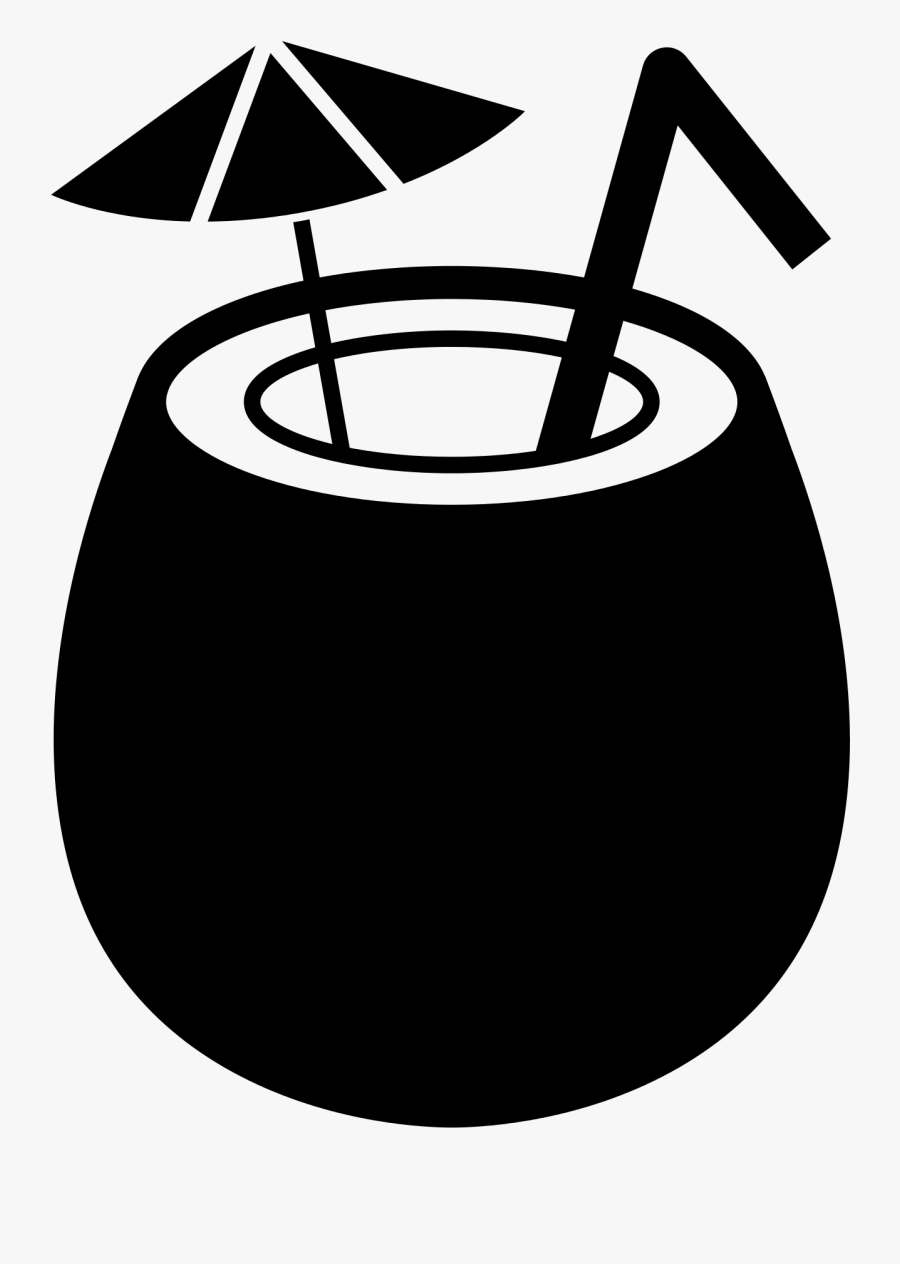Coconut Clipart Icon - Black And White Coconut, Transparent Clipart
